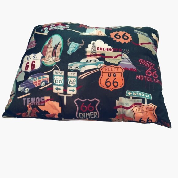 Route 66 Vintage Map Decorative Throw Pillow Camper Motorhome Travel Trailer - Picture 1 of 7